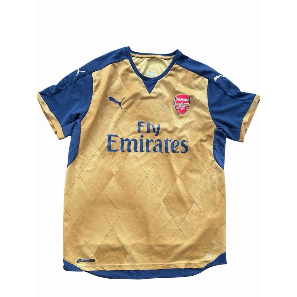 Arsenal London Gunners Away Football Shirt 2015 2016 Puma Jersey Gold FC Mens XL